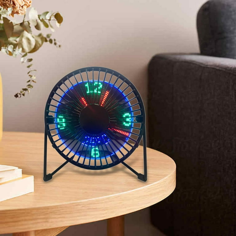 LED USB Clock Fan with Real Time Clock Display Function Summer