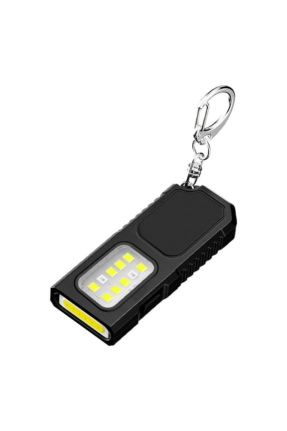 LED USB Rechargeable Keychain Flashlight,Powerful Mini COB LED Keychain Flashlight,Hanging Waterproof Portable Work Light for Camping Outdoor Activities