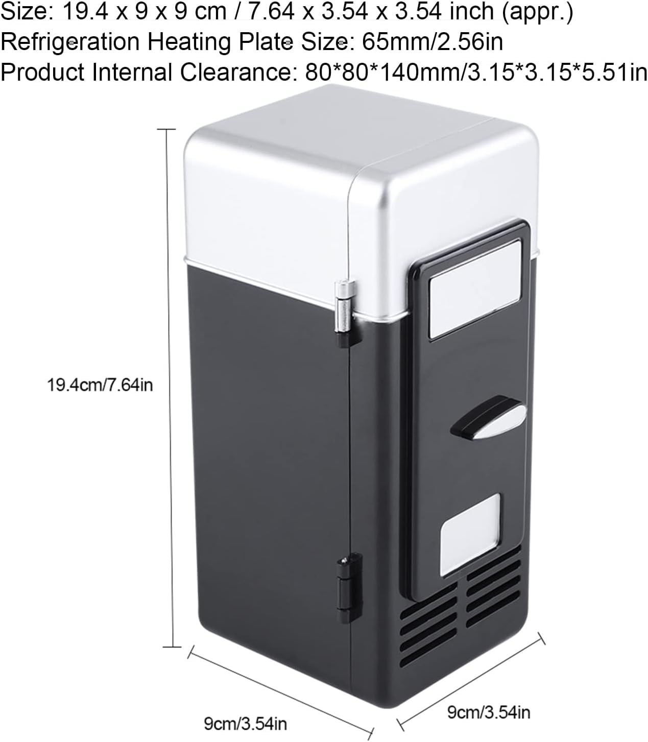LED  USB Refrigerator Portable Cooler &  for Car Office Home Black