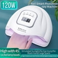 thumbnail image 1 of LED UV Nail Gel Curing Lamp - 120W Nail Dryer, Auto Sensor, 45 LED Lights, Dual Light Source, 4 Timer Settings 30s 60s, Eye-Friendly White Light, Professional DIY Manicure, Home Makeup Organizers, 1 of 7