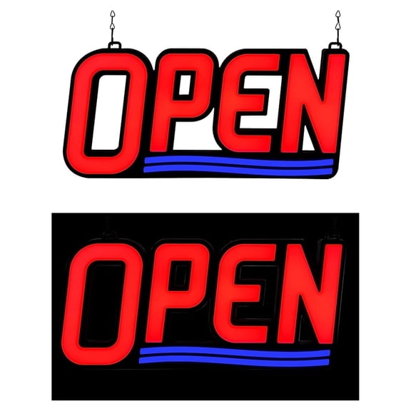 LED Ultra Bright LED Neon Open Sign 17" x 8" Rectangle - Get Your Business Seen Day or Night