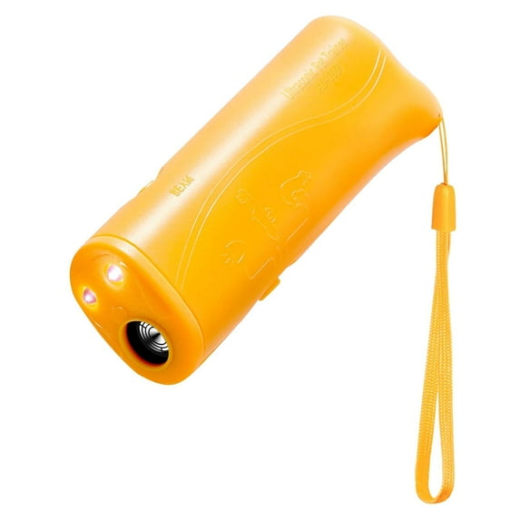 LED Ultrasonic Dog Trainer Device 3 in 1 Stop Barking Stop Bark Handheld Dog Training Device (Yellow)