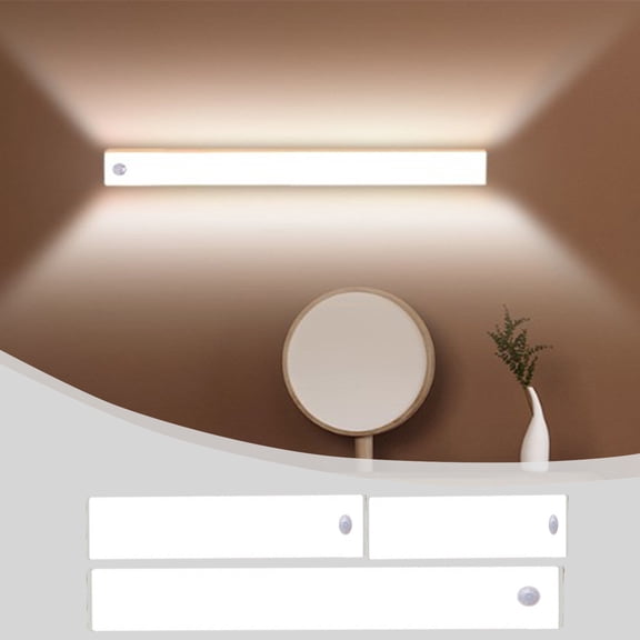 LED Under Cabinet Light with Motion Sensor, Rechargeable Wireless Magnetic Strip Light for Kitchen Counters, Closets, Wardrobes, Stairs