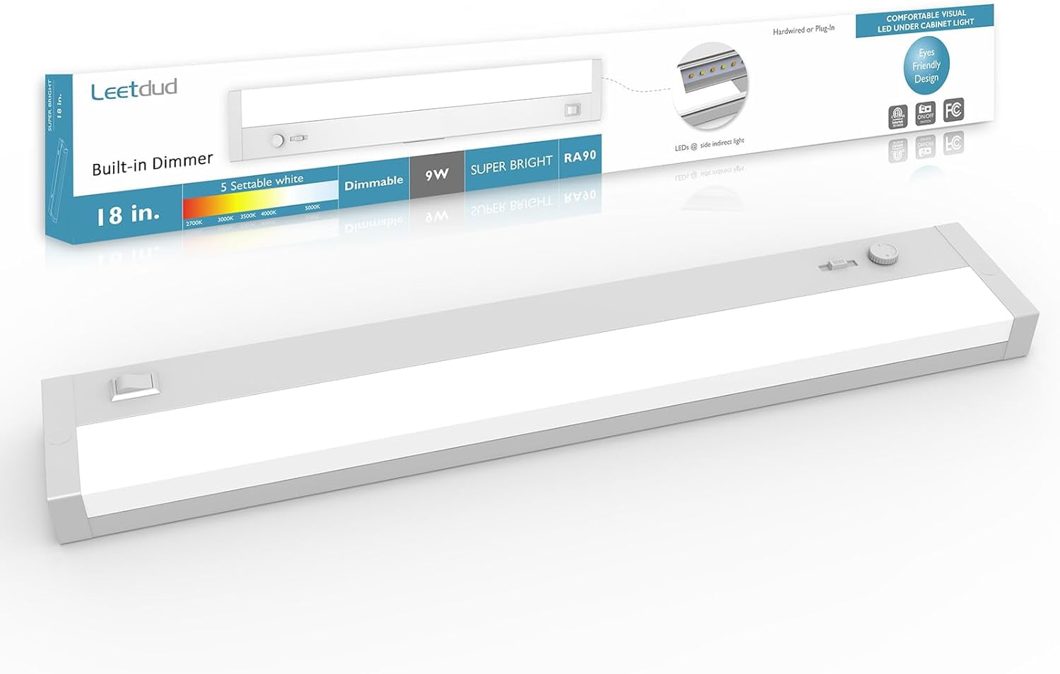 LED Under Lighting with Dimmer Hardwired or Plug in, 24 Inch
