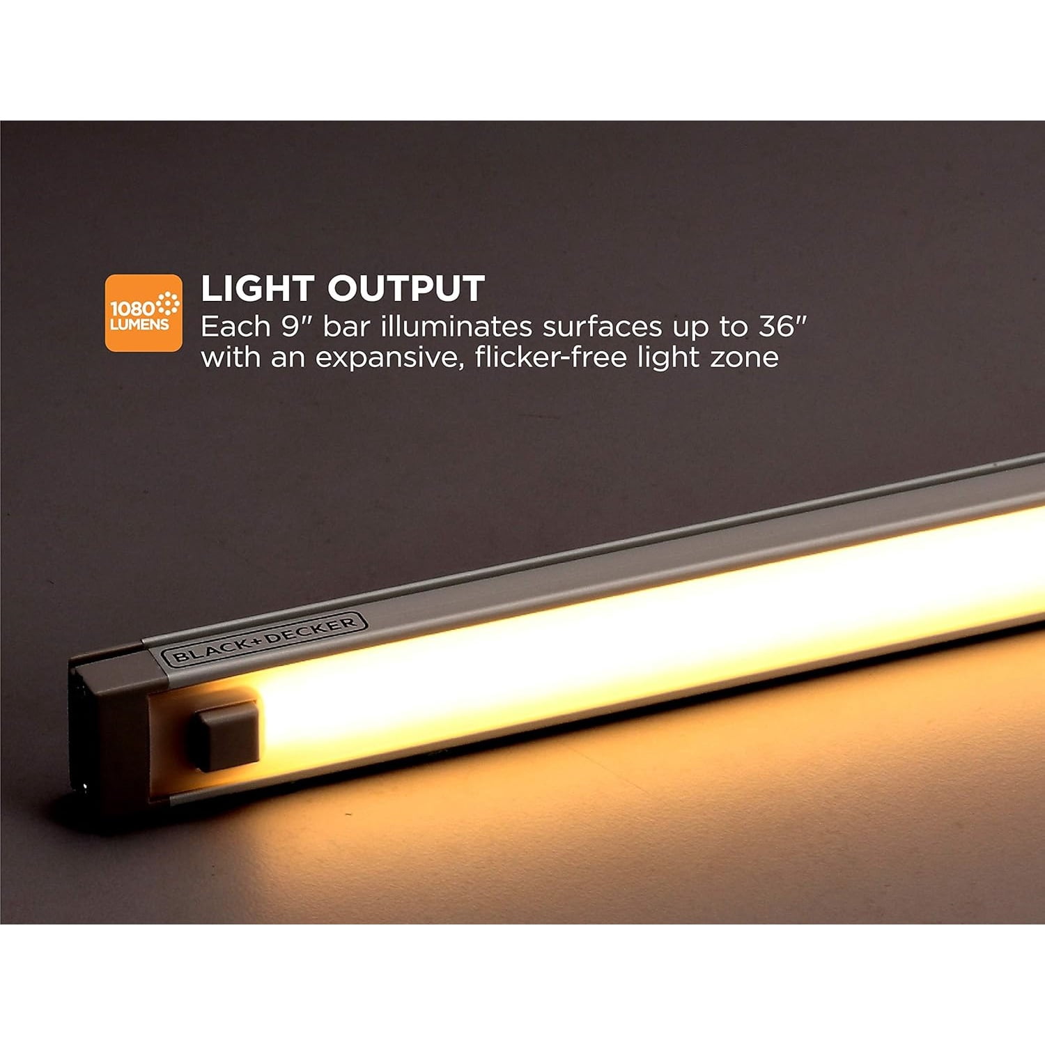 LED Under Cabinet Lighting Kit, 3-Bars, 9 Inches Each, DIY Tool-Free Installation, Warm White, 2700K, 1080 Lumens, 15 Watts
