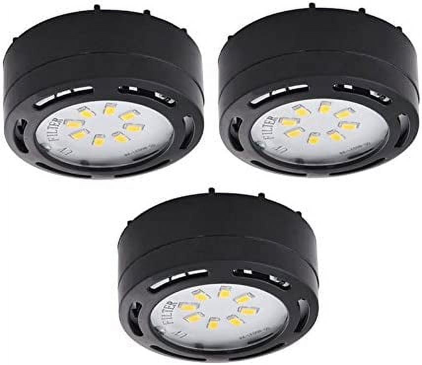 Black LED Under Cabinet Puck Light Kit with Remote Control