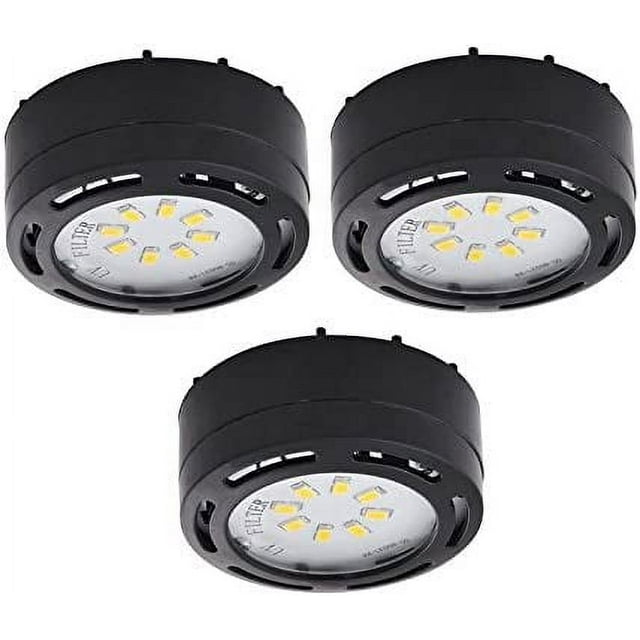 LED Under Puck Light Accent Kit 120 Volts (Set of 3 Puck Lights) (Black)