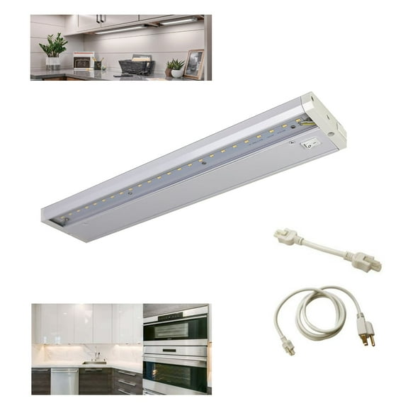 LED Under-Cabinet or Closet Lights - Dimmable, Direct Wire or Plug-in, 760 Lumens 3000K Warm White, 24-Inch