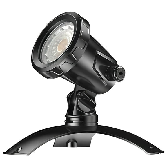 LED Underwater Pond Light, Outdoor Waterproof Garden Spotlight, Warm Light, 3W, Submersible Landscape Lighting,196.85 IN / 5 Meter Power Cord, Includes Stake and Base for Pool and Garden Use