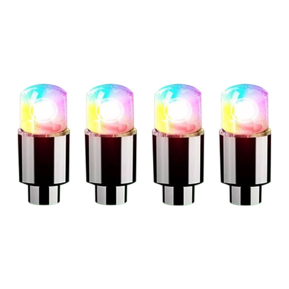 LED Valve Stem Caps Lights 4Pcs - Waterproof Tire Valve Cap Lights Rotating Flash Wheel Lights for Car Truck SUV Motorcycle Bicycle Tyre Dust Caps Night Riding