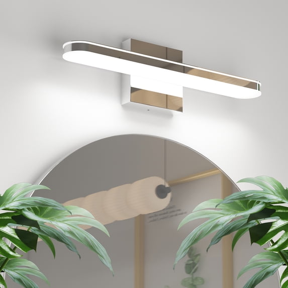 LED Vanity Light Bar, 16-Inch Dimmable Bathroom Wall Sconce, Polished Chrome Finish Modern
