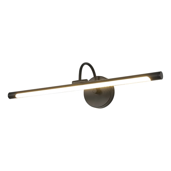 LED Vanity Light, Black Round Base Modern Wall Sconce, 1-Pack, 3 Color Light Modes, Ideal for Bathroom Mirror, Powder Room, Hotel, Gallery Wall Art, Makeup Mirror Lighting, Long Strip Vanity Fixture