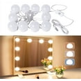 thumbnail image 1 of LED Vanity Lights For Mirror, Hollywood Style Vanity Lights With 10 Dimmable Bulbs, Adjustable 3 Color Modes, Lights for Vanity,Mirror Lights Stick on for Makeup Table Dressing Room, White, 1 of 8