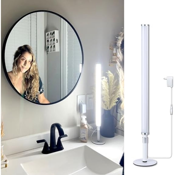 LED Vanity Lights for Mirror, Ultra bright/RA90/6000K/Remote Dimming Makeup Lights, Height Adjustable 12V/18W Fill Light for Mirror, for Make up, Photography, Video Recording Conference Lighting