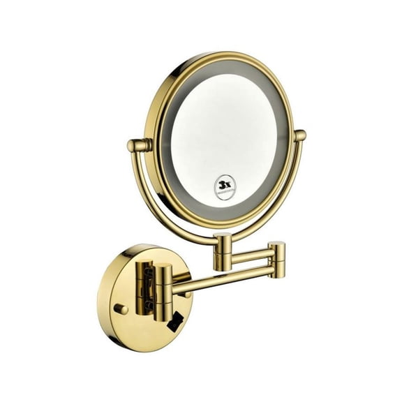 LED Vanity Mirror 8 Inch Two-Sided 1X/3X Magnification Wall Mount - 12 Inch Extension, 360 Rotation, Waterproof, Plug-in Shaving Makeup Mirror