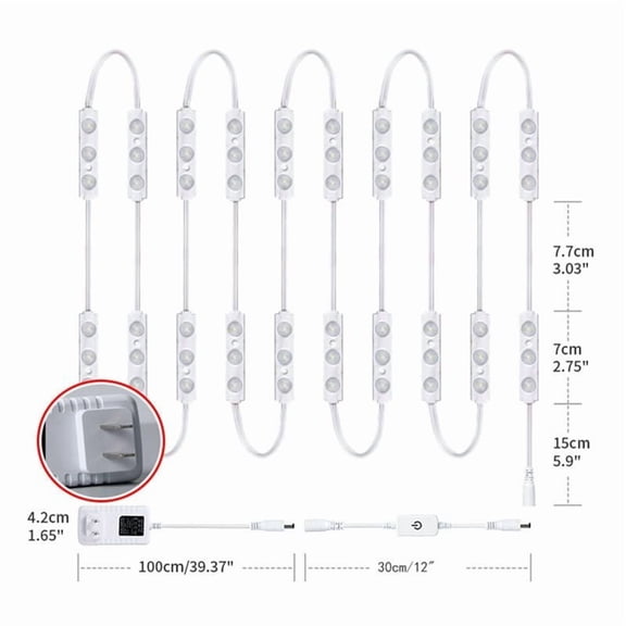 LED Vanity Mirror Lights Dimmable Touch Control Lights Strip, Full Body Mirror & Bathroom Mirror Lighting US Plug