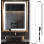 LED Vanity Mirror Lights, Hollywood Style Makeup Lighting, 10FT/6000K/Dimmable/12V Adapter/Self-Adhesive Strip Lights for Mirror, Lighting for Makeup Vanity Table & Bathroom Mirror