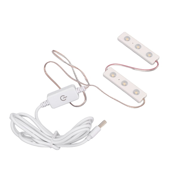 LED Vanity Mirror Lights - Hollywood Style USB Powered Dimmable Makeup Light Strip for Dressing Table and Bathroom (2 Strings, 6pcs)