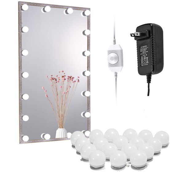 LED Vanity Mirror Lights Kit - Dimmable, Linkable, 18 Bulbs, Hollywood Style