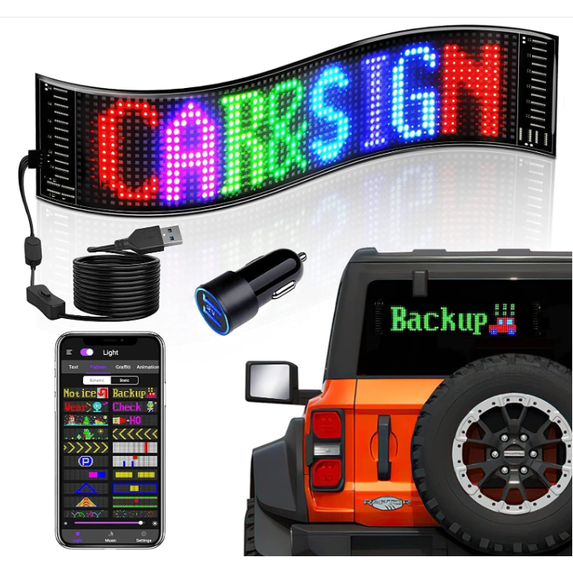 LED Vehicle Signage, Programmable LED Matrix Panel Flexible Screen ...