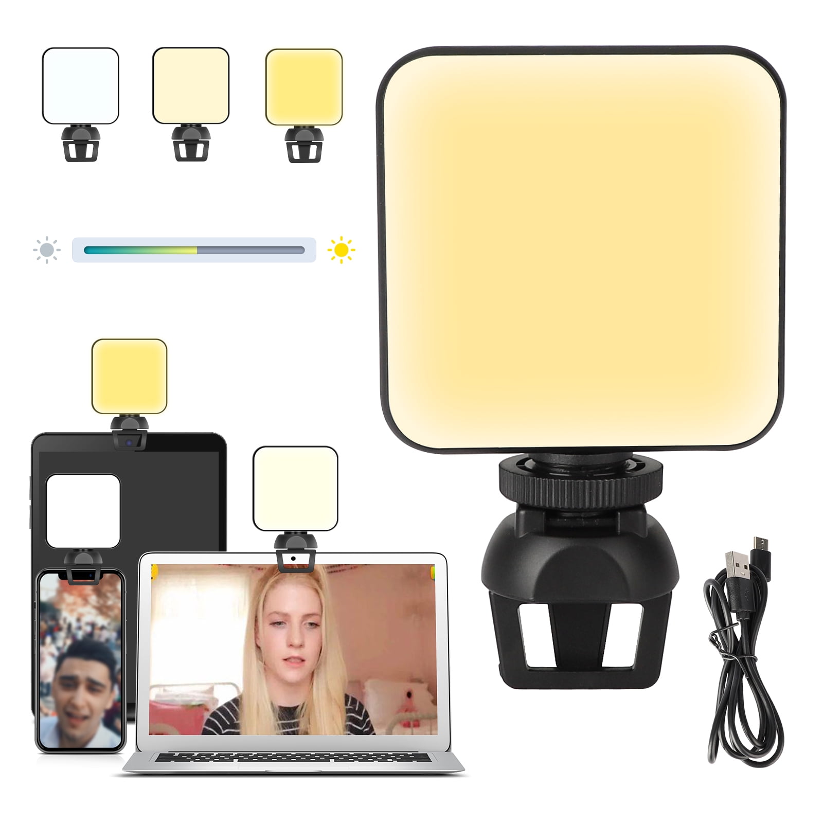 LED Video Conference Lighting, TSV Camera Zoom Light Clip on Laptop