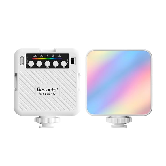 LED Video Light 9 Special Effects Scene Modes 7 Color Tones & 3 Color Temperature Settings (3000K/4800K/6500K) Suitable for Camera/Mobile Phone/Macro Photography