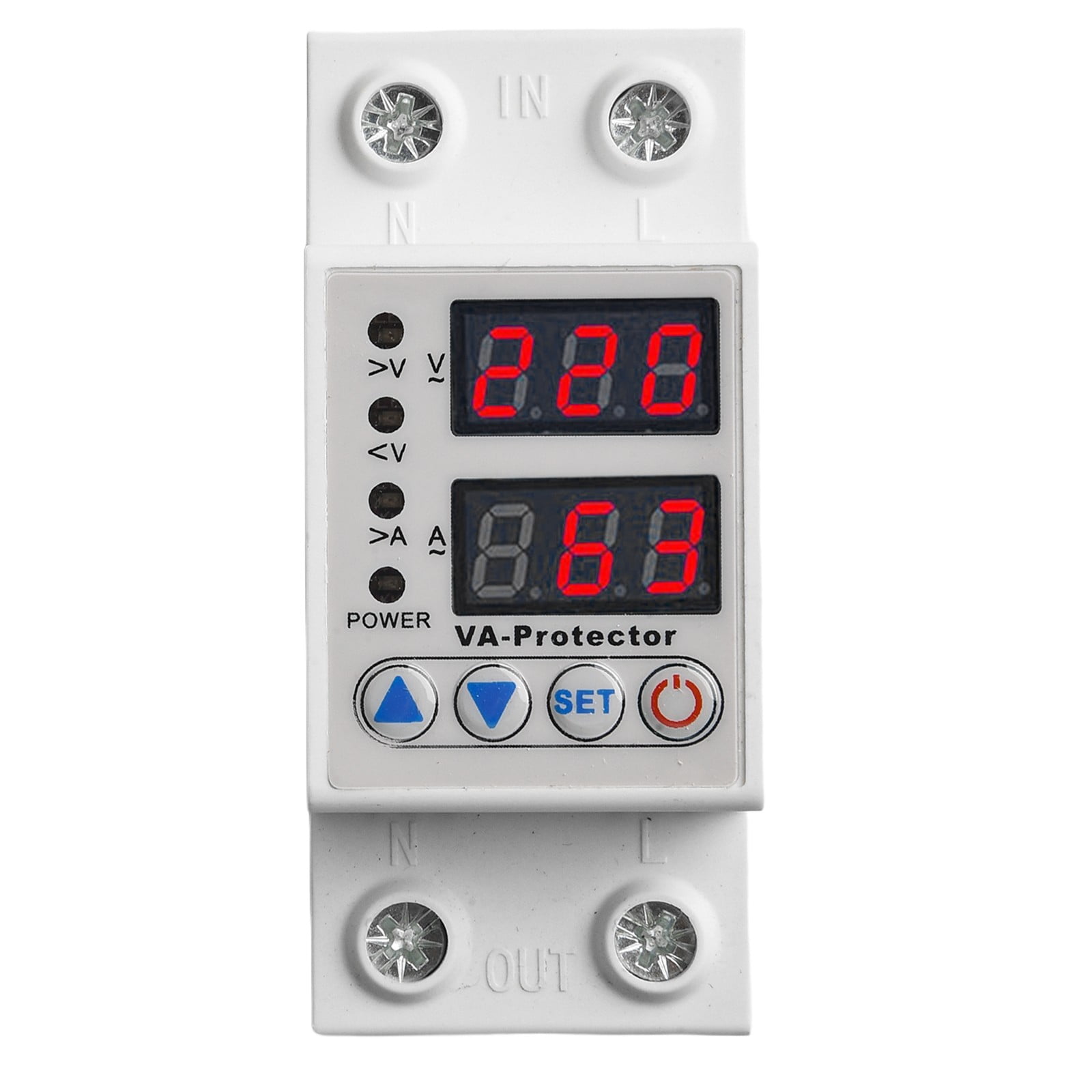 Led Voltage Protector Relay Adjustable Over/Under Voltage Current ...