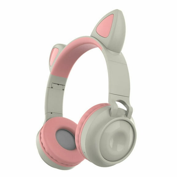 LED W/Mic Headphones For Kids Girls Soundworx Bluetooth Wireless Cat Ear Headsets