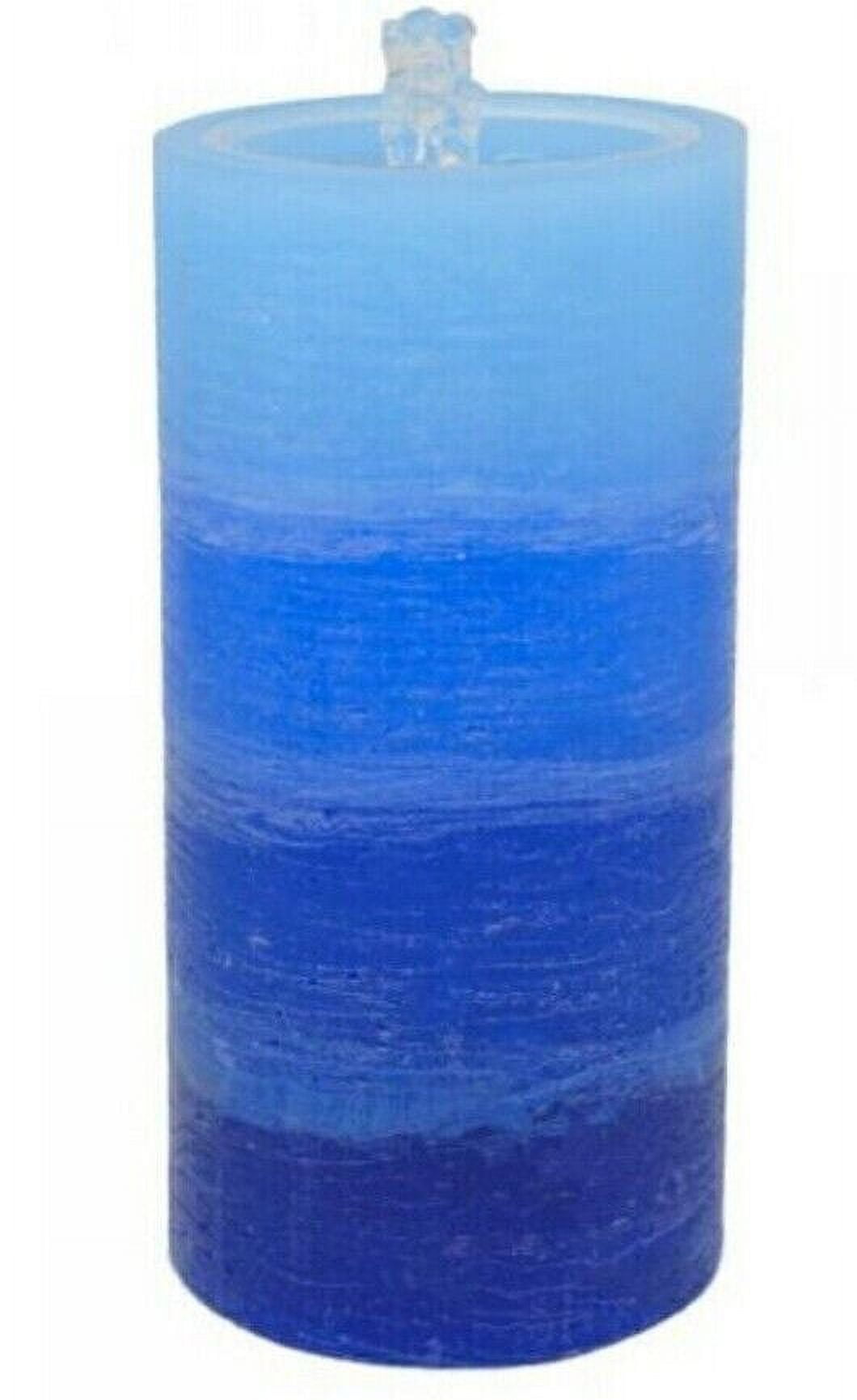 LED WAX CANDLE FOUNTAIN DANCING WATER FLAMELESS WITH REMOTE NAVY BLUE