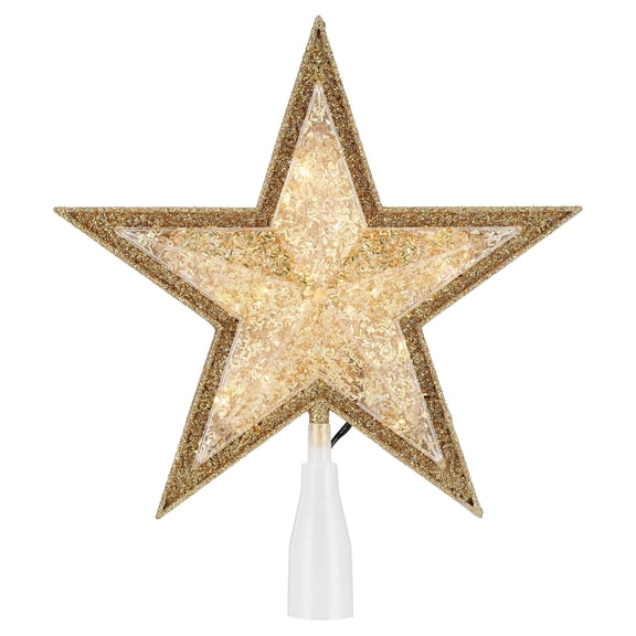LED Glitter Star Christmas Tree Topper, Gold, 10.75", by Holiday Time
