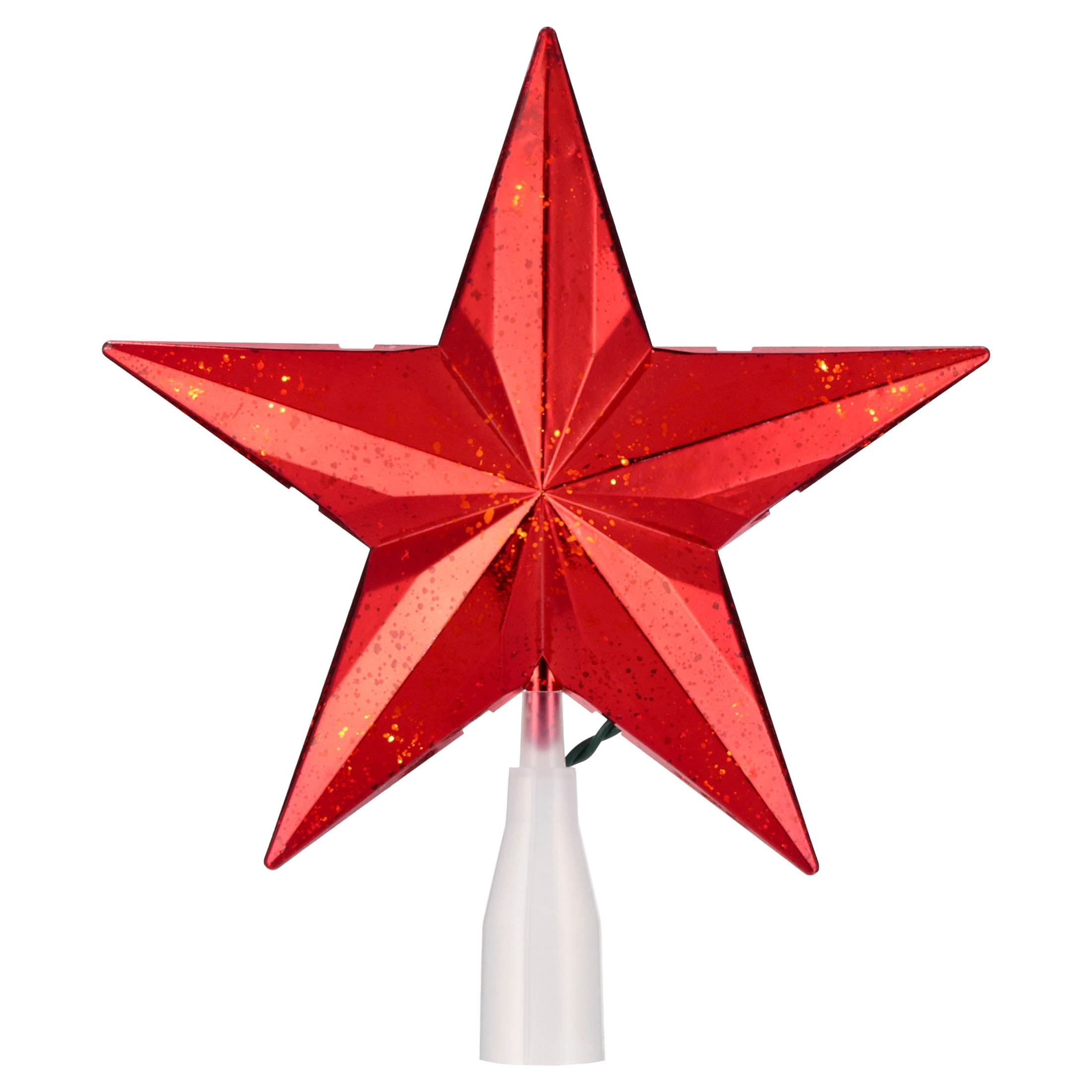 LED Speckled Star Christmas Tree Topper, Red, 10", by Holiday Time