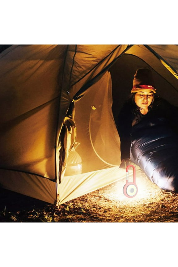 LED Walking Light | Mini Portable Carabiner Flashlight | Outdoor LED Lamp for Backpack Tent or Pet Pendant | 3 Lighting Modes | Bright Keychain Light | Red Blue Gray | 4x8cm | 60g | Camping
