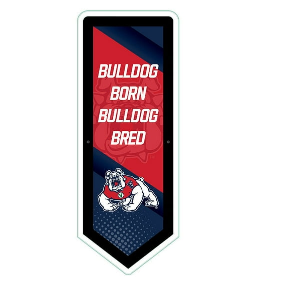 LED Wall Decor, College Football Pennant, Fresno State, Bulldog Born Bulldog Bred