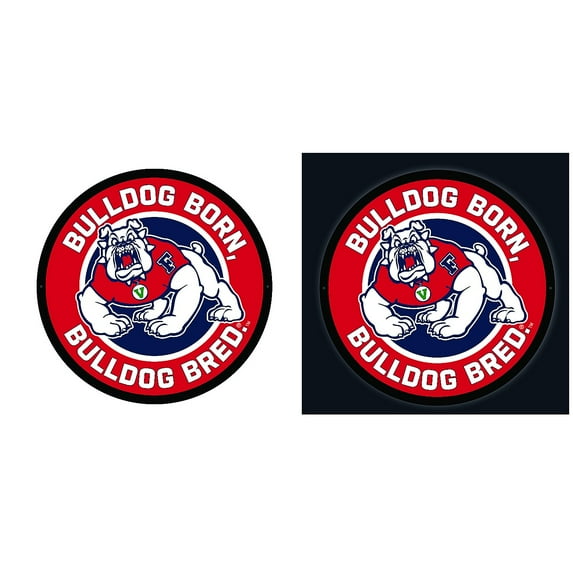 LED Wall Decor, College Football Round, Fresno State, Red Wave