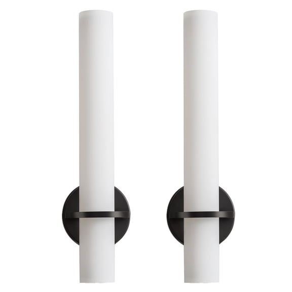 KAISITE 18.11" Set of 2 Modern Wall Sconces, Wall Light Fixtures with Acrylic Lampshade for Living Room Bedroom Bathroom Hallway, 18W LED
