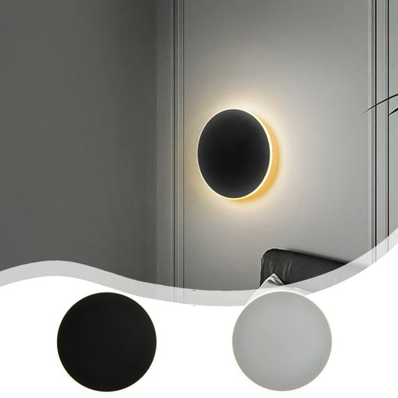 LED Wall Lamp | Modern Mood Light | Adjustable 3000K-6500K Color Temp | No Drill Touch Sensor | Up/Down Illumination | Black or White | 13x13cm | Easy Install | Decorative for Living Room, Hallway