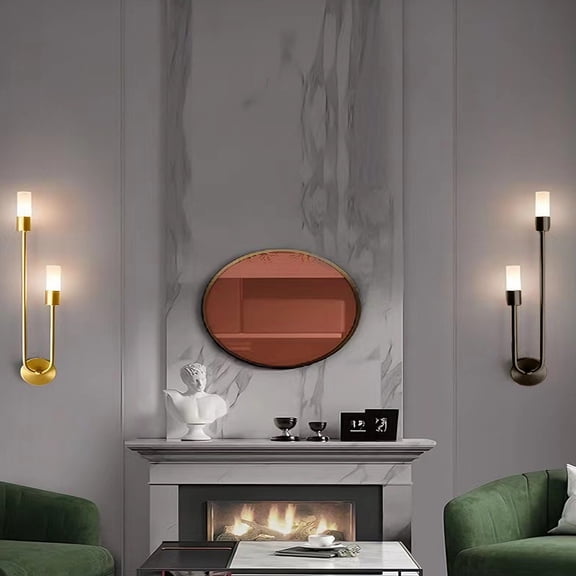 LED Wall Lamp | Modern Mood Lighting for Corridor, Living Room, Hotel Entrance | Black or Gold Iron Finish | 21.65x3.94in | Eye-Friendly, Rust-Proof | 1 Piece