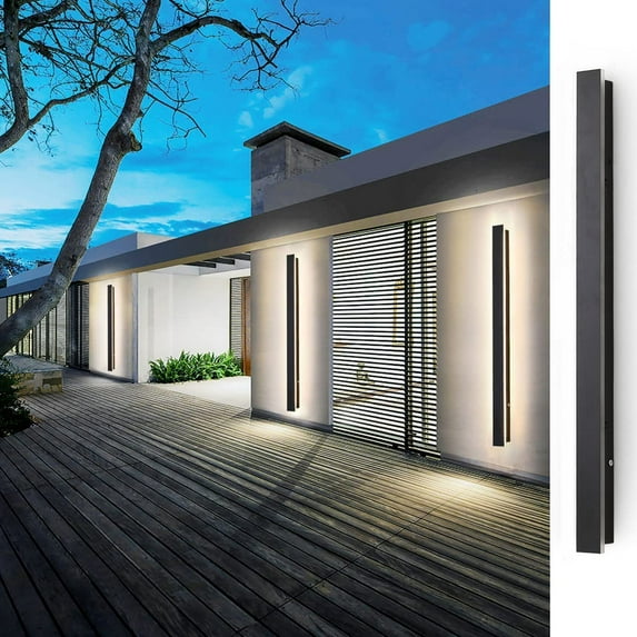 LED Wall Lamp Outdoor Modern Waterproof IP67 Porch Garden Long Wall Light & Indoor Bedroom Bedside Decoration Lighting Lamp (UL Classified) (Dimmable(3000-6000K), 40INCH)