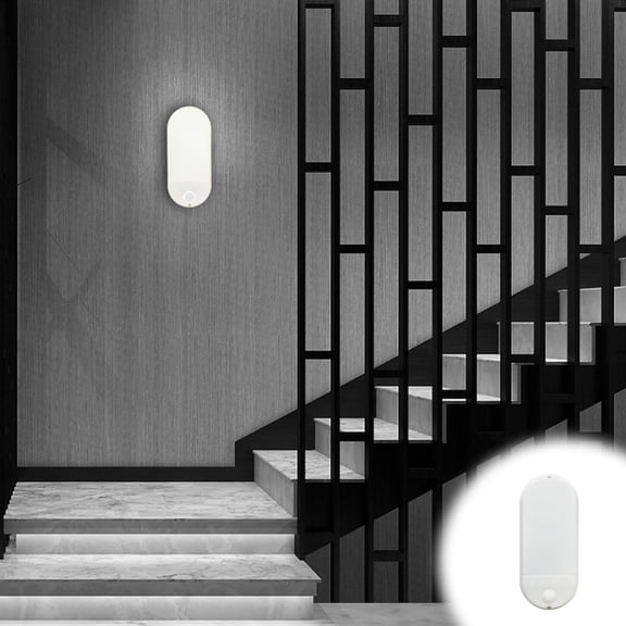 LED Wall Light Motion Sensor Activated - Voice Control Night Light for Hallway Staircase Corridor - Smart Induction Lamp with Auto Dusk to Dawn - Plug-in Energy Saving Lighting for Home Indoor
