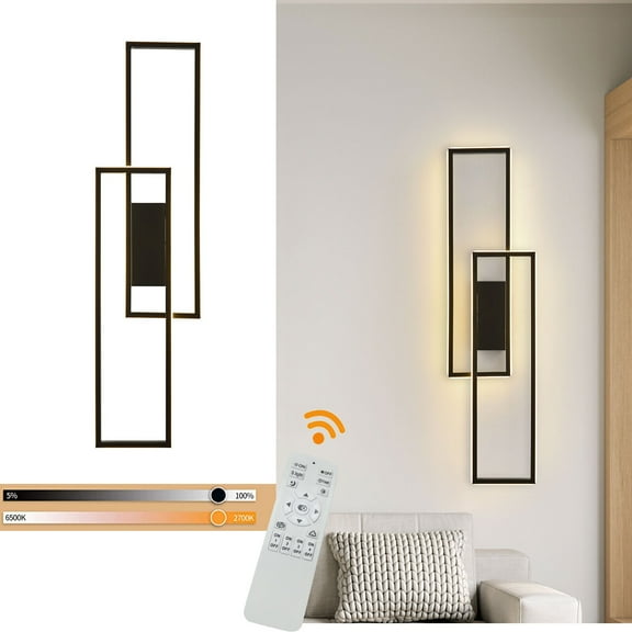LED Wall Lights Modern Acrylic Metal Wall Lighting Fixtures with Remote Control