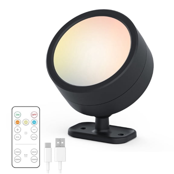 LED Wall Mounted Lights with Remote Wireless Magnetic Wall Sconces Dimmable USB Rechargeable for Bedroom Bedside Light,B