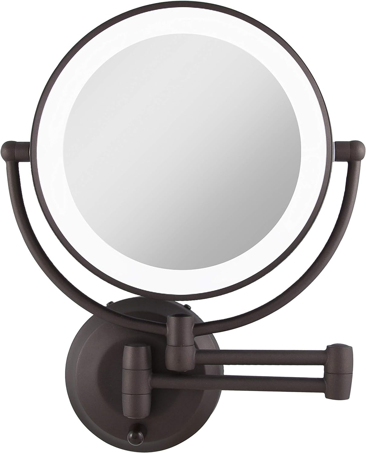 Elegant Oil-Rubbed Bronze LED Wall Mounted Magnifying Mirror