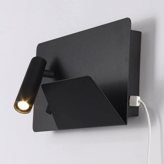 LED Wall Mounted Reading Light Hardwired Sconce with Switch, USB Charging Port Headboard Lamp Adjustable Wall Lighting Fixture, Bedroom Bedside Wall Lamps Night Lights