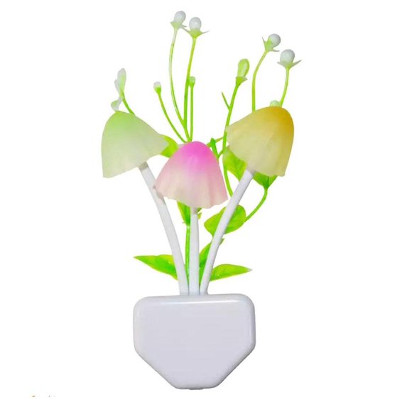 LED Wall Night Light Mushroom Plants Style Sensor Lamp For Kids Sleeping W7J6