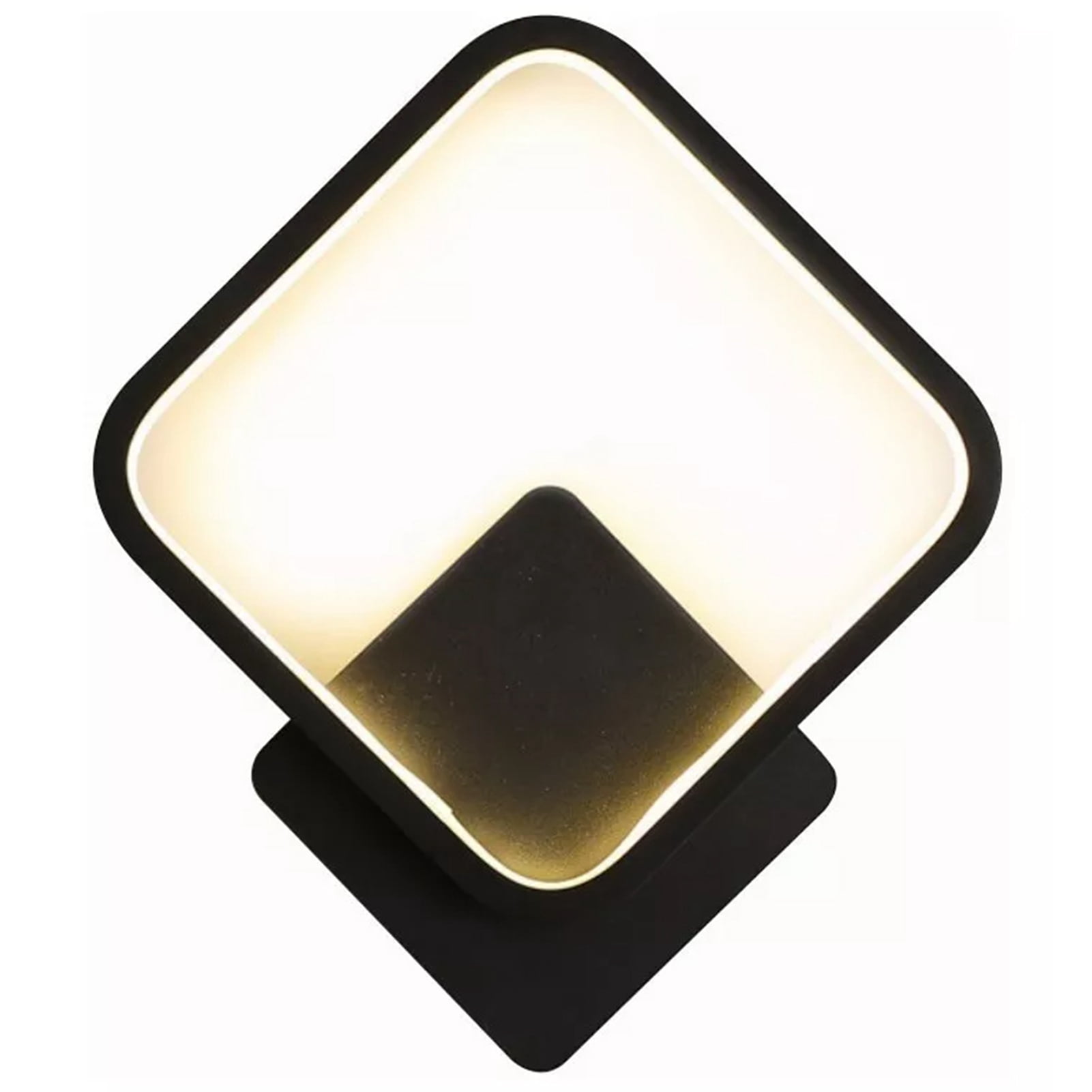 Xemplaro LED Wall Sconce Light Black Square Tricolor Light Modern LED Wall Lamp for Indoor Outdoor Bedroom Livingroom Home 110V
