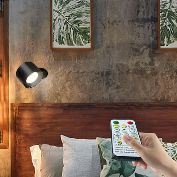 LED Wall Sconces with Rechargeable Battery, 360° Rotating Magnetic Ball Wall Lights, 3 Color Temperatures and 3 Brightness Dimmable, Portable Lamp for Bedroom Reading Study Bedside
