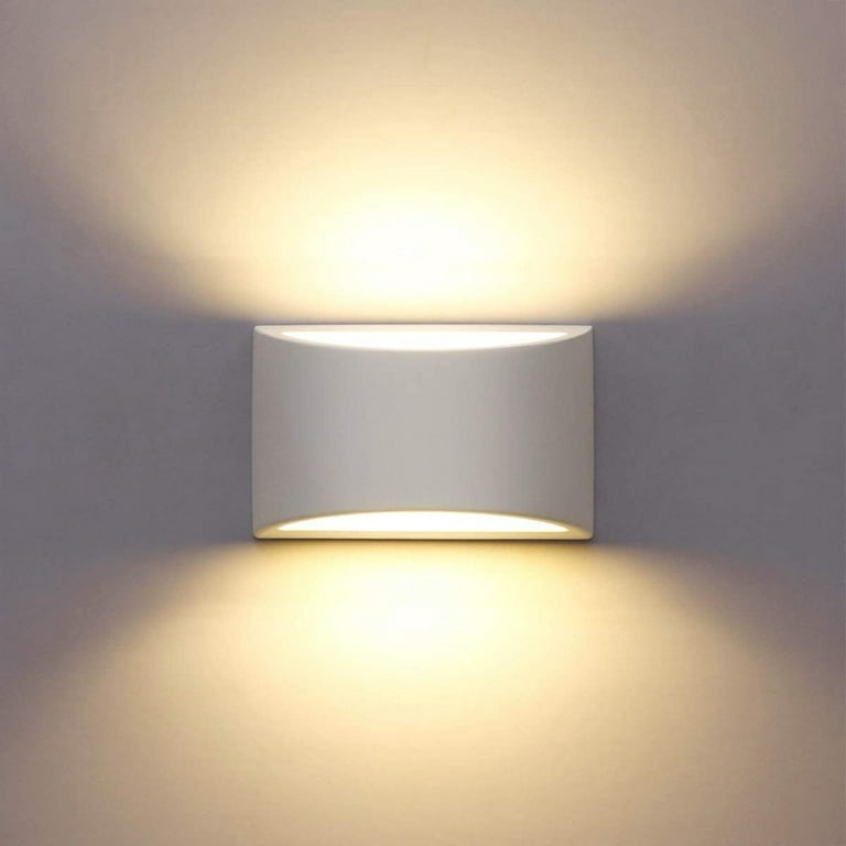 LED Wandleuchte Innen, 7W Weiß Gipsleuchte Modernes Design Wandlampe LED  Licht Up und Down Wandlicht Spotlicht Warmweiß für Badezimmer, Wohnzimmer,  Schlafzimmer, Flur (G9 LED Birne enthalten) 