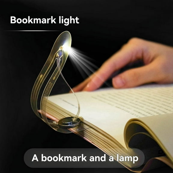 LED Warm Light Bookmark Book Light Ultra-Thin Curved Folding Reading Light Portable Night Lamp for Magazines, EReaders