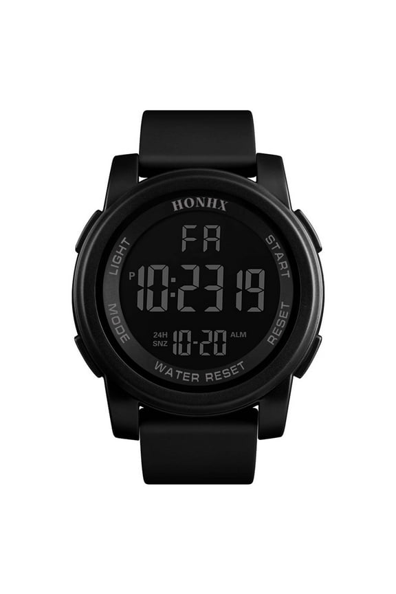 LED Watch, Czzoypi 50mm Large Dial Sport Watch, Multifunction Digital Electronic Watch with Stopwatch Alarm Luminous Display, Black