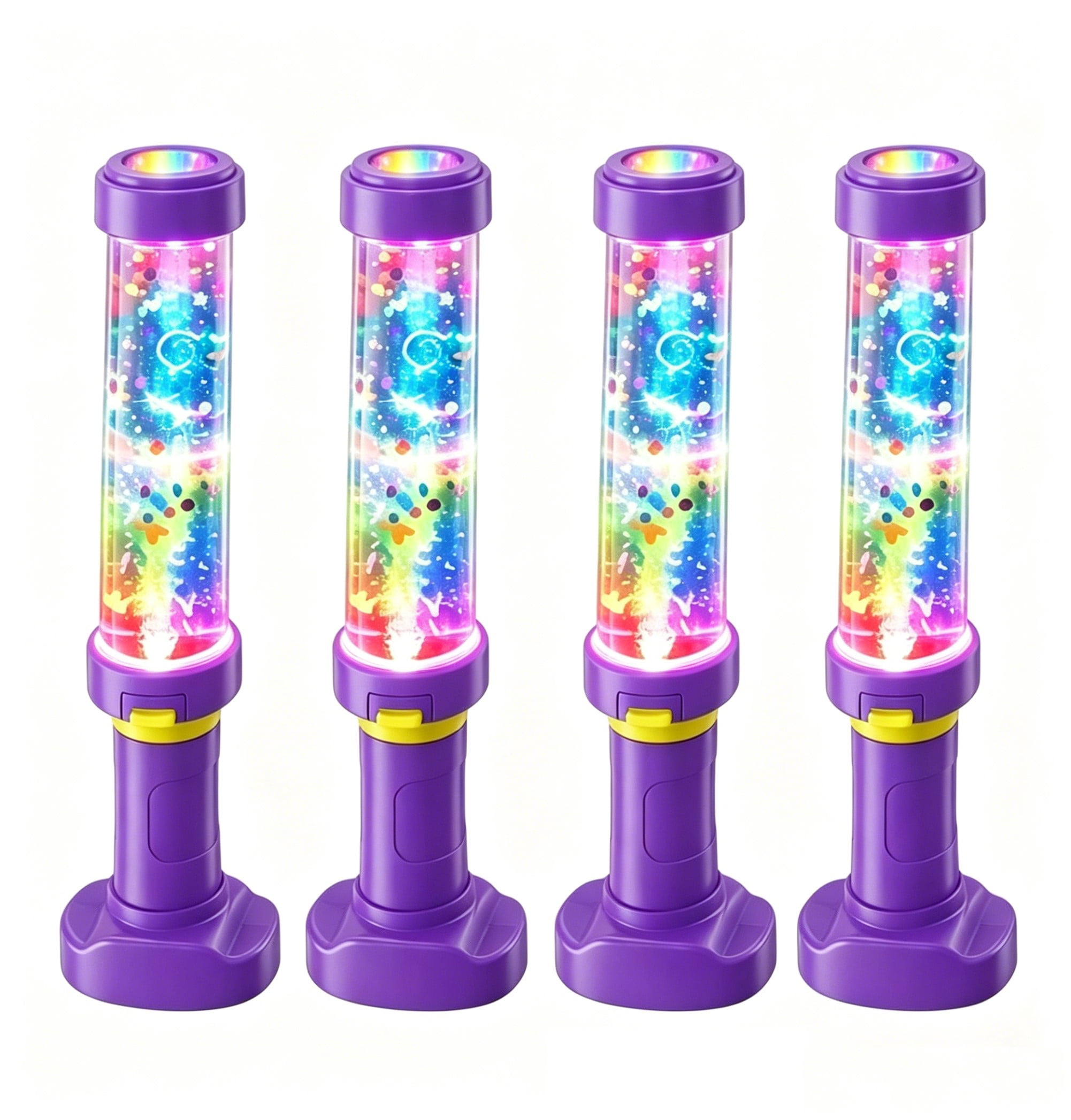 LED Water Blaster Gun, Glowing Rainbow Firework Spray Water Soaker Toys for Summer Pool Party Outdoor Water Games, 11" (4 PCS)